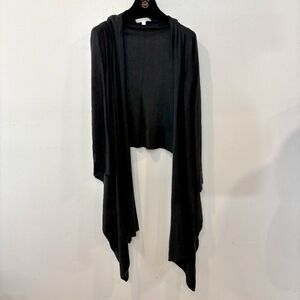 JOSEF Knit Ribbed Draped Open Front Cardigan Long Sleeve sz S